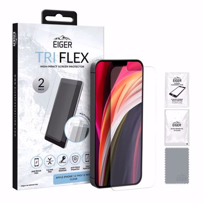 Picture of Eiger Eiger Tri Flex High-Impact Film Screen Protector (2 Pack) for Apple iPhone 12/12 Pro