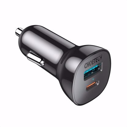 Picture of Choetech Choetech PD+QC 38W Dual Car Charger with for USB-A/USB-C 3.0A in Black (No Cable)